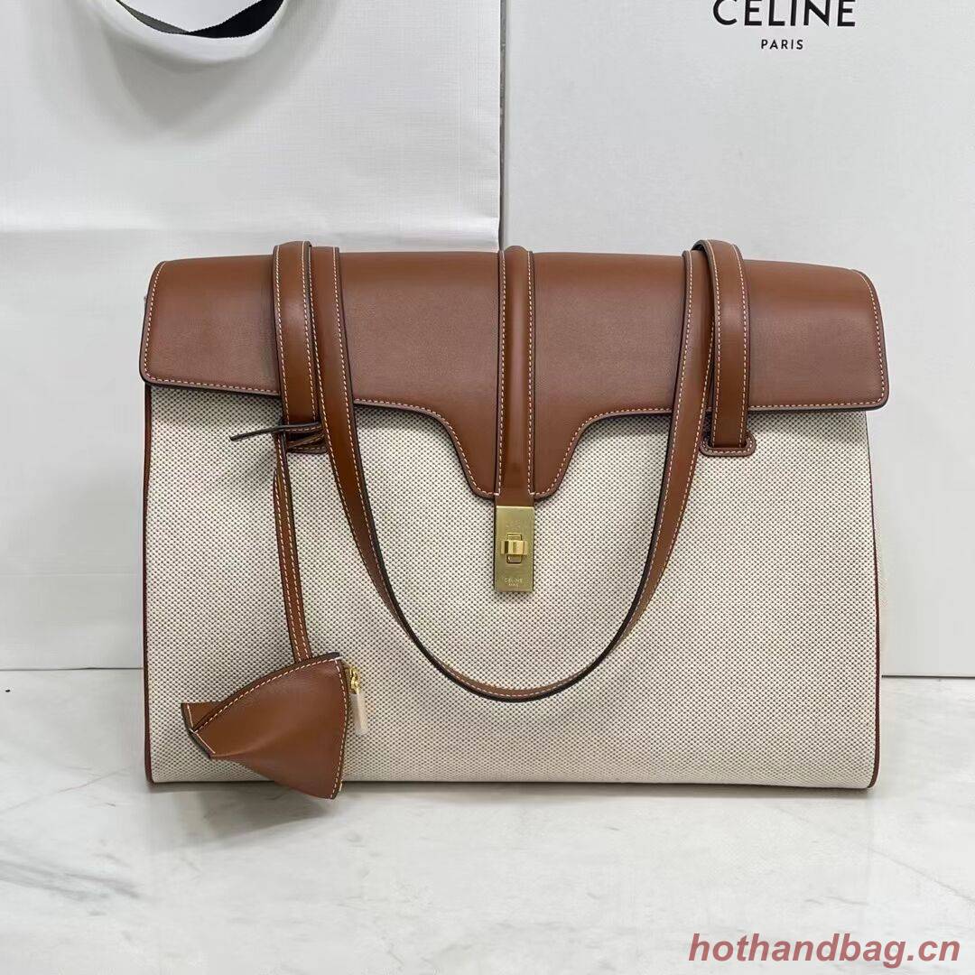 Celine MEDIUM SOFT 16 BAG IN SMOOTH CALFSKIN CR94043 DARK OAK