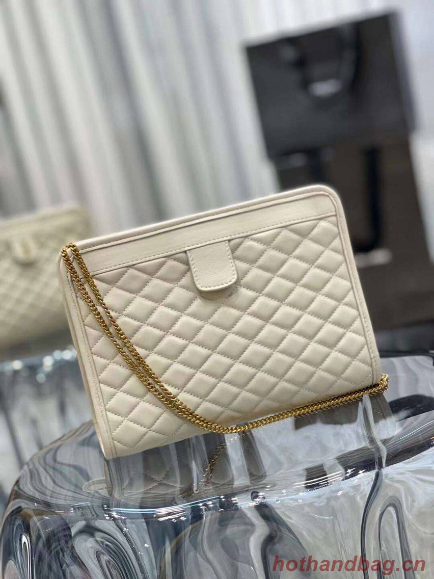 Yves Saint Laurent VICTOIRE BABY CLUTCH IN LEATHER Y357361 cream