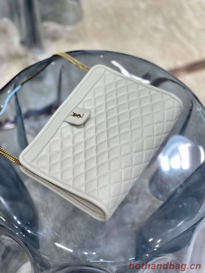 Yves Saint Laurent VICTOIRE BABY CLUTCH IN LEATHER Y357361 cream