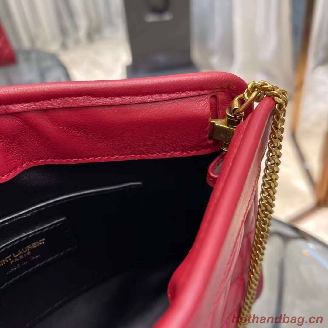 Yves Saint Laurent VICTOIRE BABY CLUTCH IN LEATHER Y357361 red