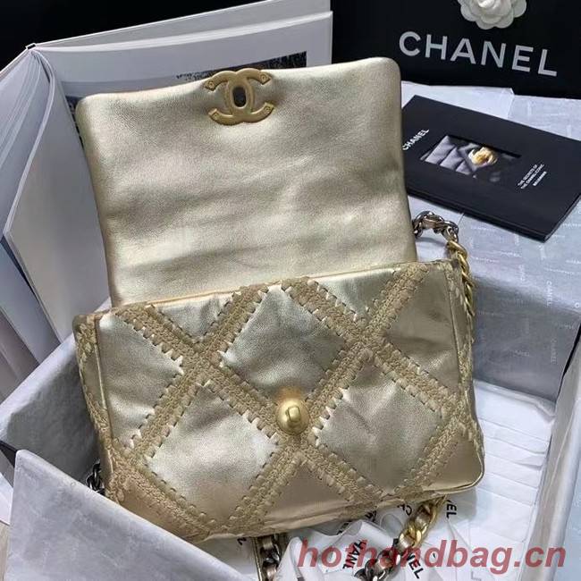 chanel 19 flap bag AS1160 gold