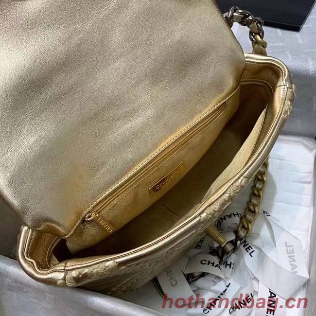 chanel 19 flap bag AS1160 gold