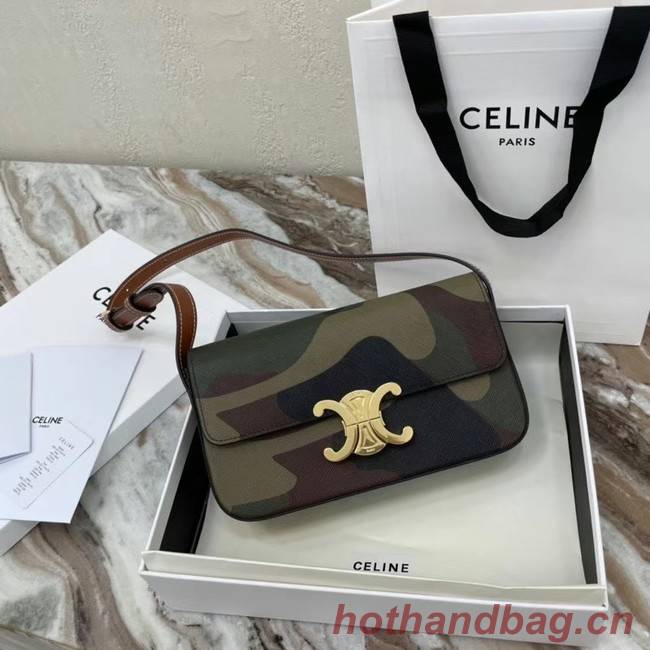 Celine TRIOMPHE SHOULDER BAG IN TRIOMPHE CANVAS AND CALFSKIN 194143 