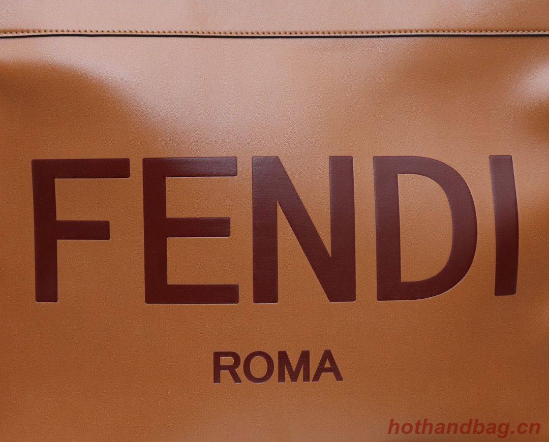 FENDI Shopper leather bag F6398 Brown