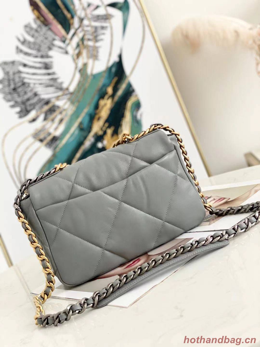 CHANEL 19 Flap Bag AS1160 AS1161 AS1162 grey