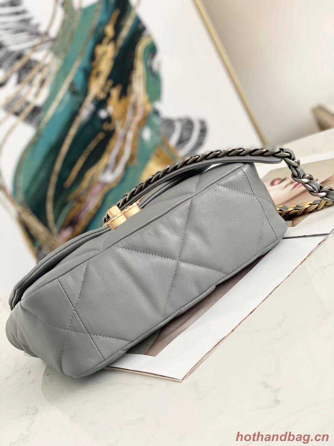 CHANEL 19 Flap Bag AS1160 AS1161 AS1162 grey