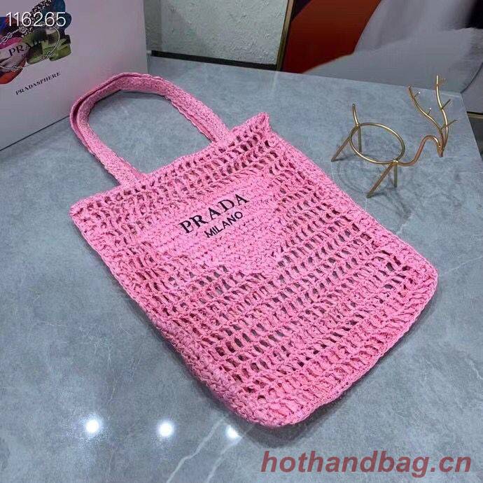 Prada Raffia tote bag 1BG393 pink