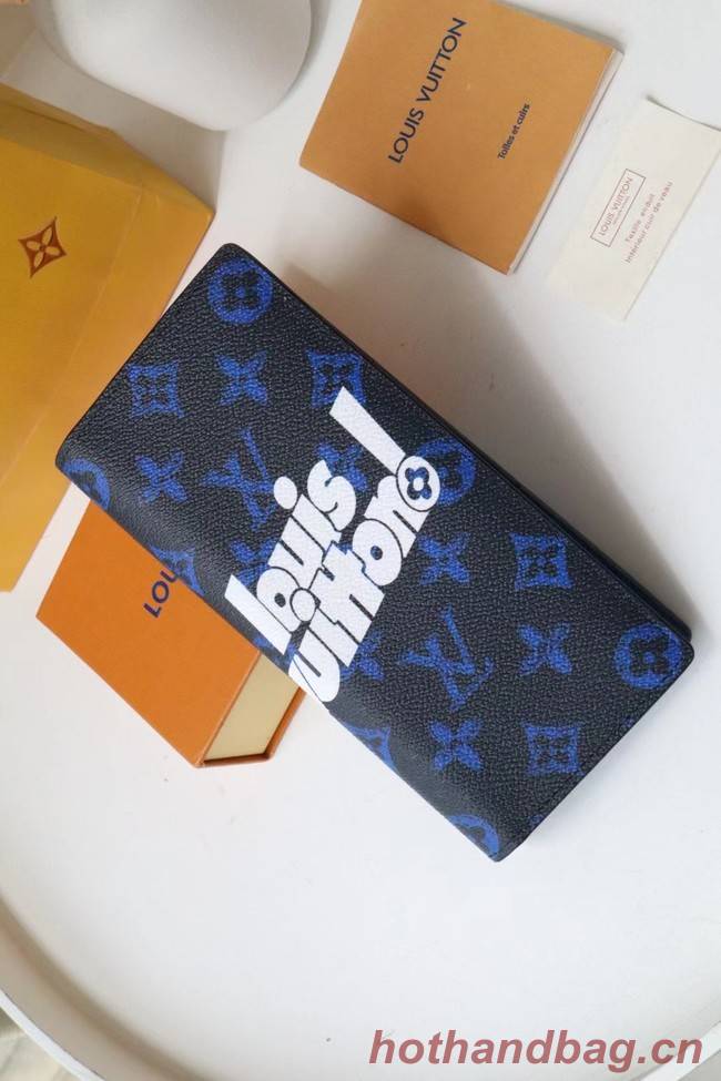 Louis Vuitton BRAZZA WALLET M80801 blue