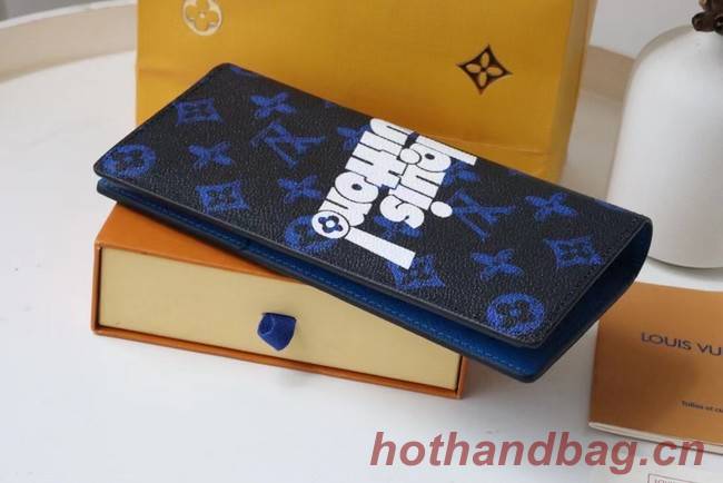 Louis Vuitton BRAZZA WALLET M80801 blue