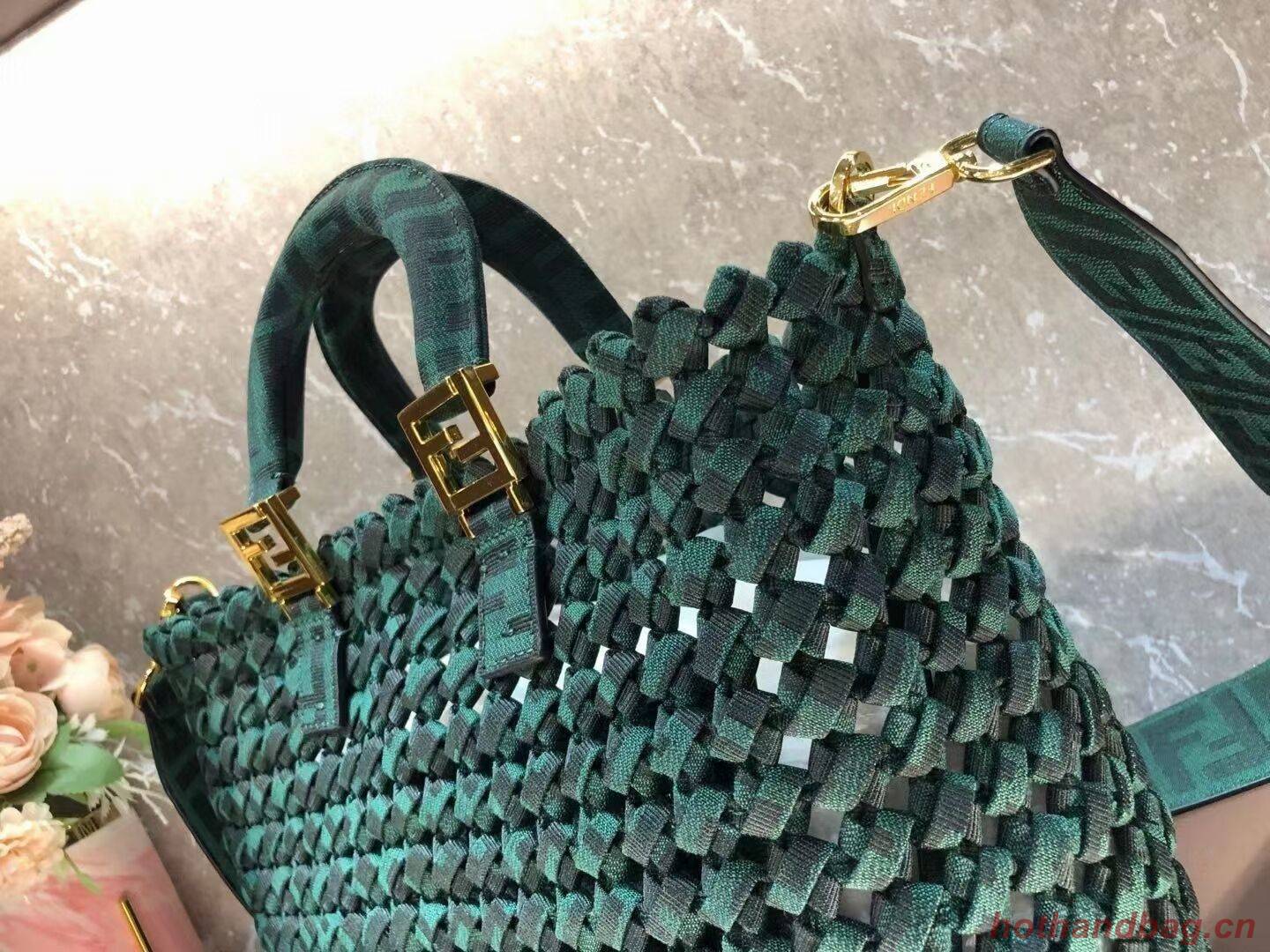 Fendi Weave Bag F6501 blackish green