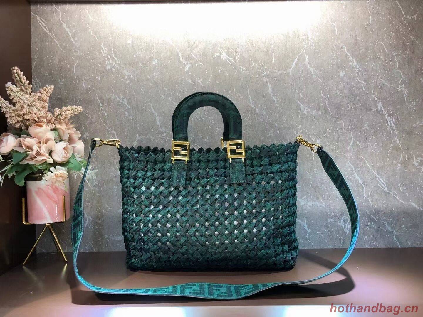 Fendi Weave Bag F6501 blackish green