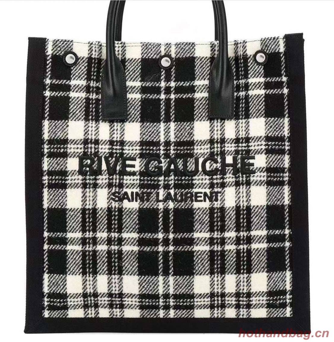 Yves Saint Laurent Tote Book LINEN Shopping Bag Y509416 black