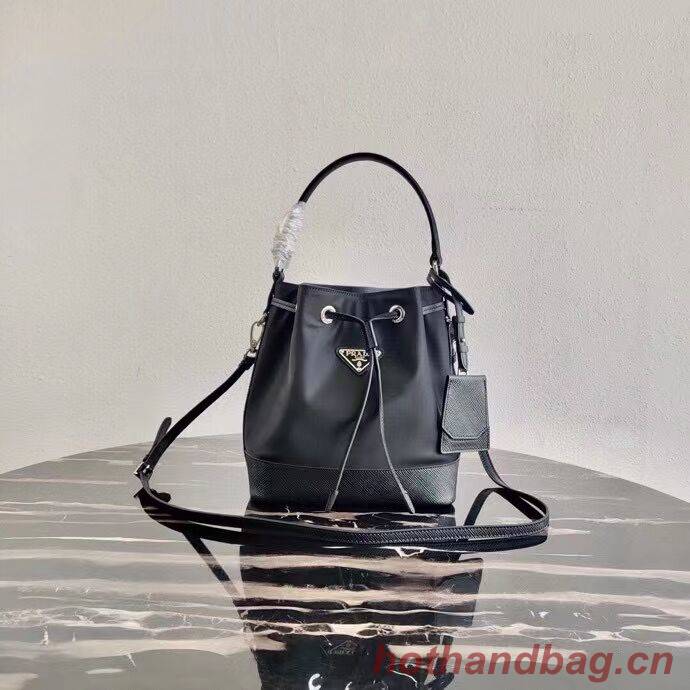 Prada Saffiano leather mini shoulder bag 1AE055 black