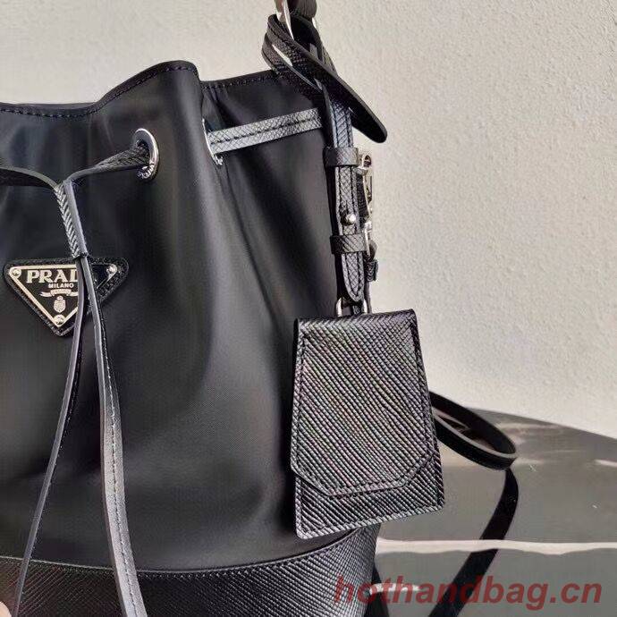 Prada Saffiano leather mini shoulder bag 1AE055 black