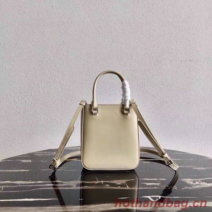 Prada Small brushed leather tote 1AD331 Biscuits