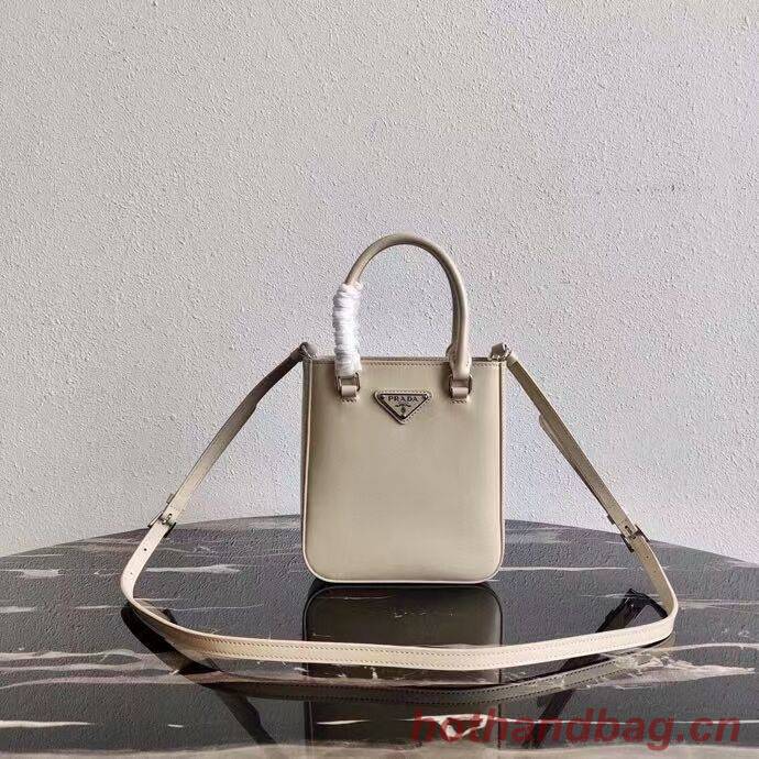 Prada Small brushed leather tote 1AD331 Biscuits