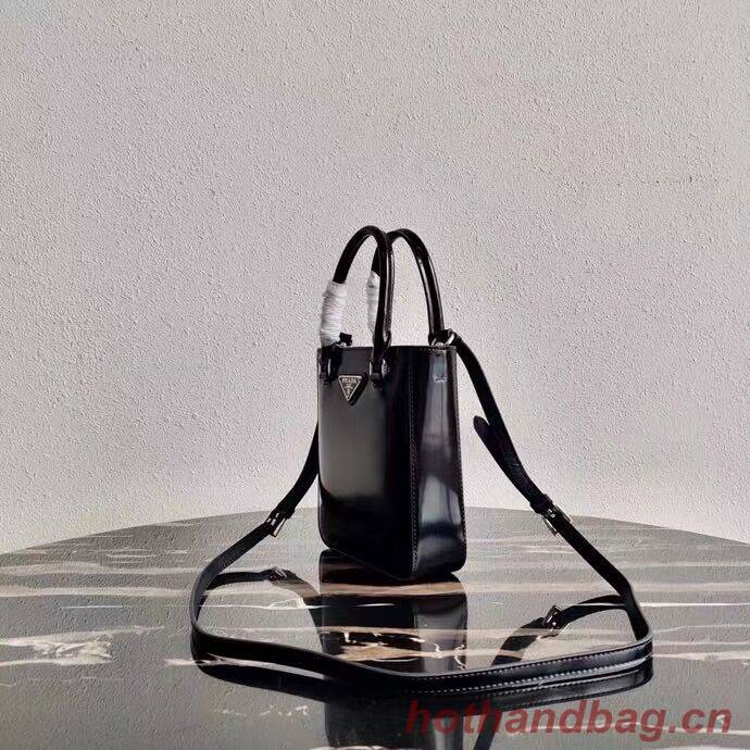 Prada Small brushed leather tote 1AD331 black