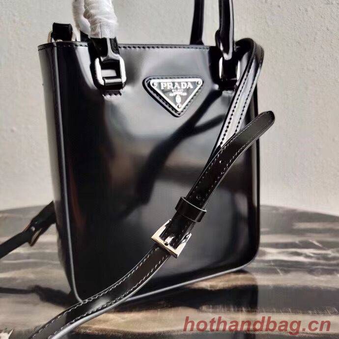 Prada Small brushed leather tote 1AD331 black