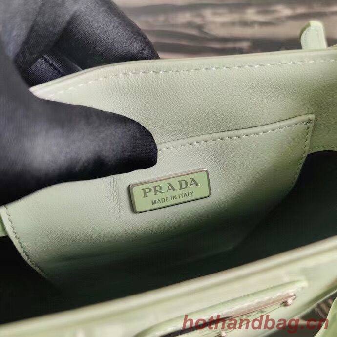 Prada Small brushed leather tote 1AD331 light green