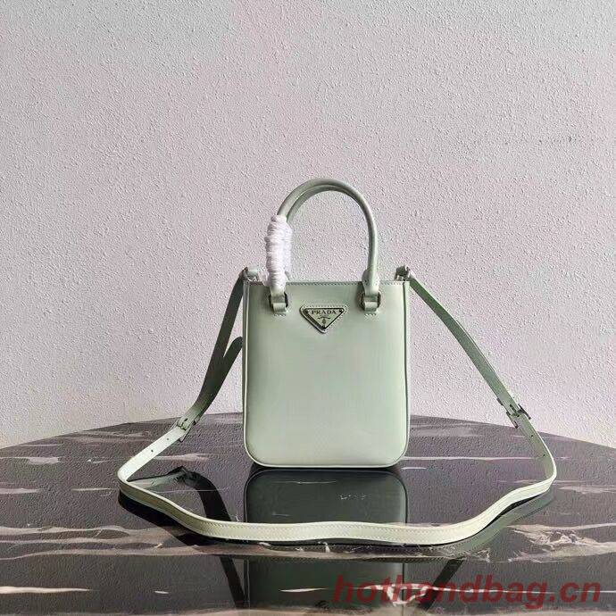 Prada Small brushed leather tote 1AD331 light green