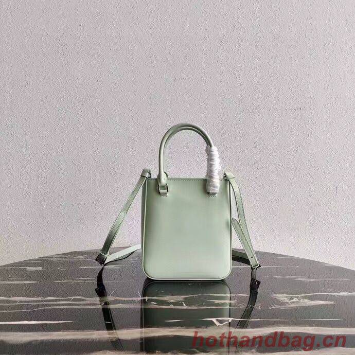 Prada Small brushed leather tote 1AD331 light green