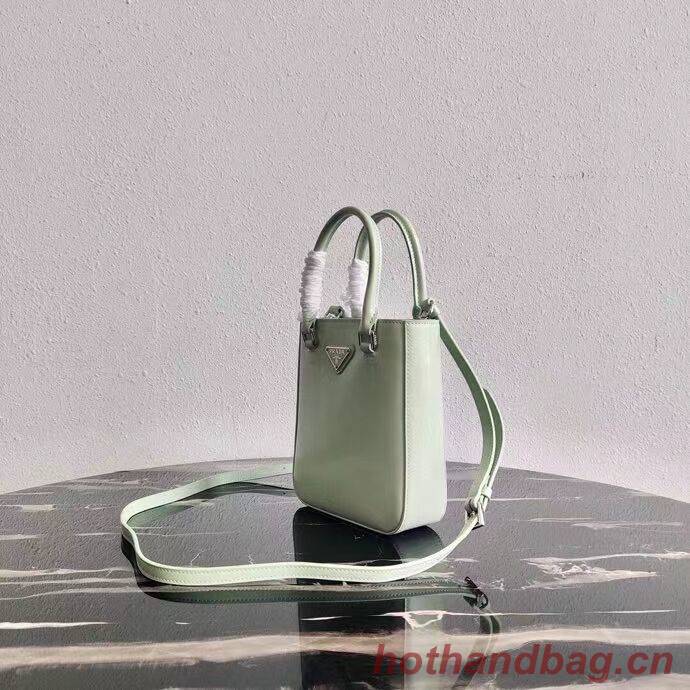 Prada Small brushed leather tote 1AD331 light green