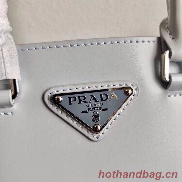 Prada Small brushed leather tote 1AD331 light grey