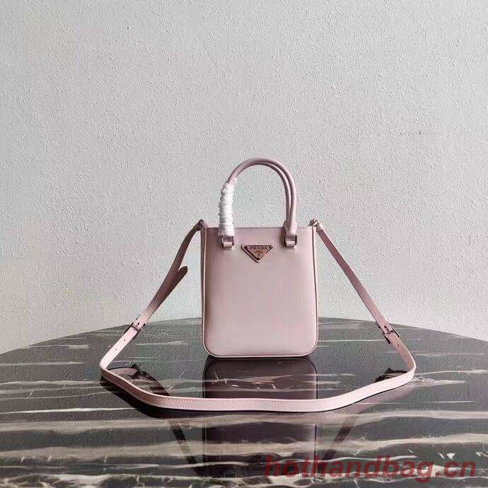 Prada Small brushed leather tote 1AD331 pink