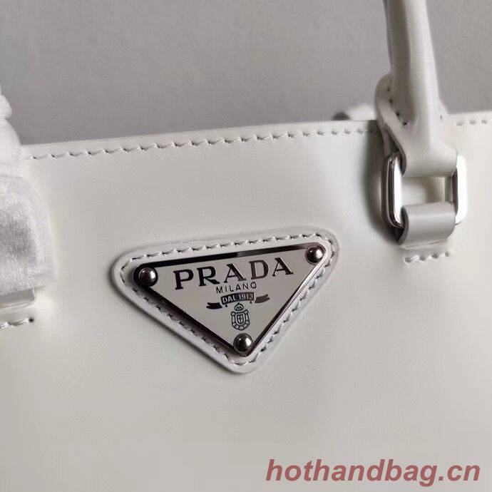 Prada Small brushed leather tote 1AD331 white