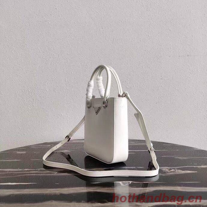 Prada Small brushed leather tote 1AD331 white