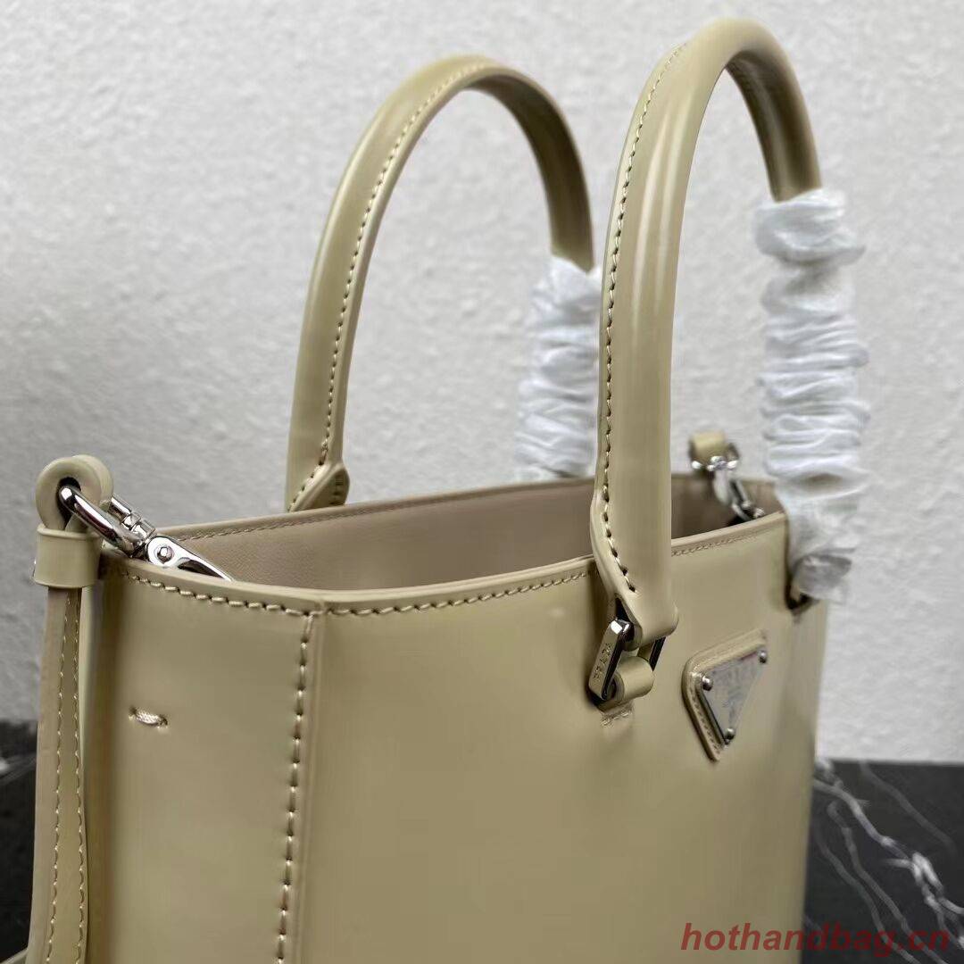 Prada brushed leather tote 1BA330 Biscuits