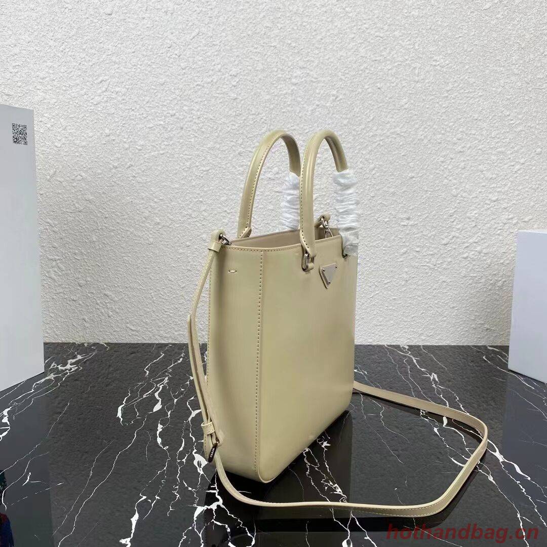 Prada brushed leather tote 1BA330 Biscuits