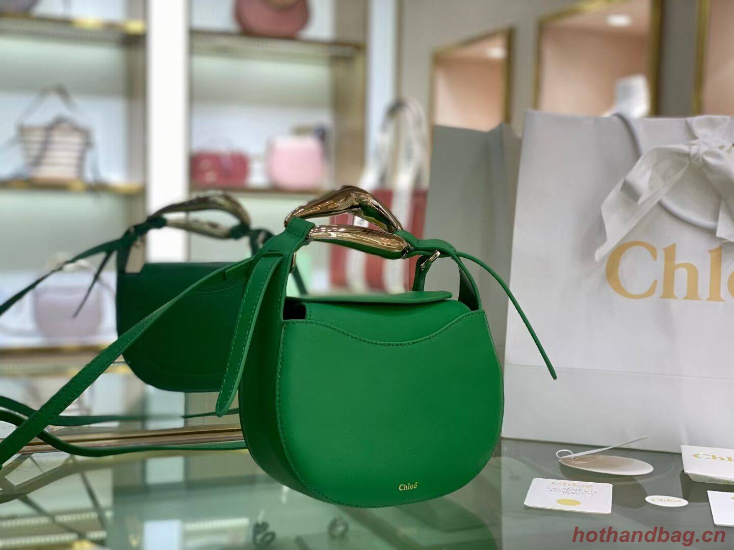 Chloe Original Calfskin Leather Bag 3S1350 green