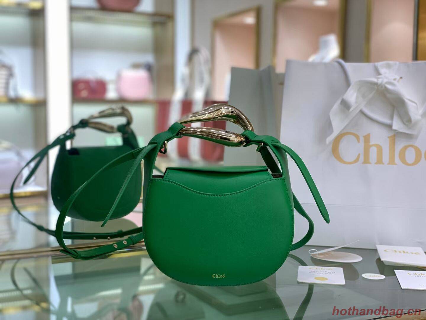 Chloe Original Calfskin Leather Bag 3S1350 green