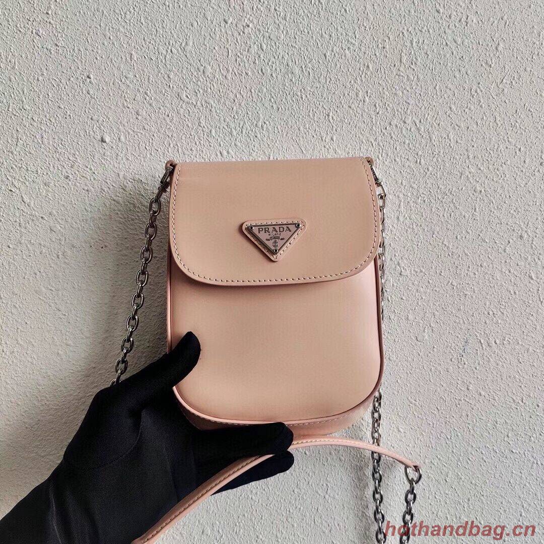 Prada Brushed leather mini-bag 1BH185 light pink