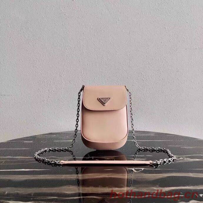 Prada Brushed leather mini-bag 1BH185 light pink