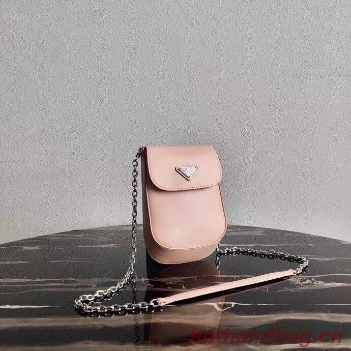 Prada Brushed leather mini-bag 1BH185 light pink