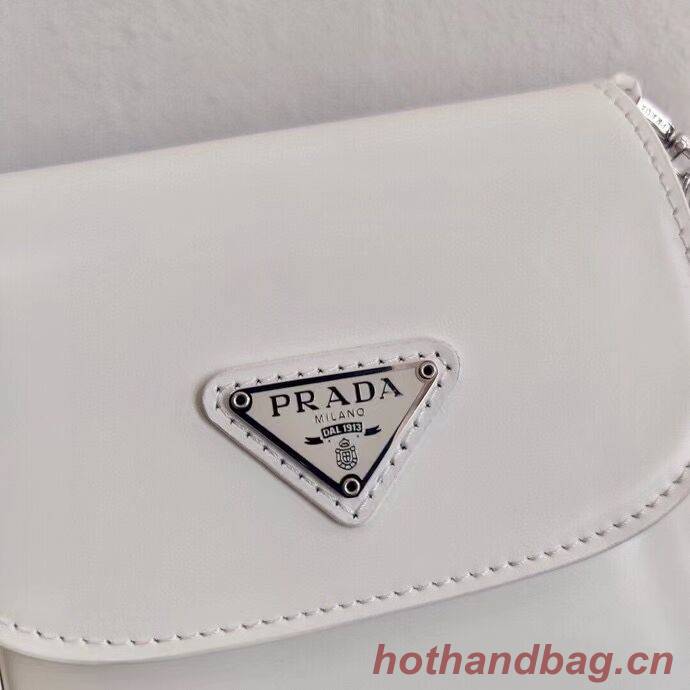 Prada Brushed leather mini-bag 1BH185 white