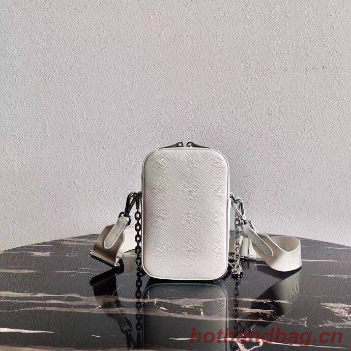 Prada Brushed leather shoulder bag 1BH183 white