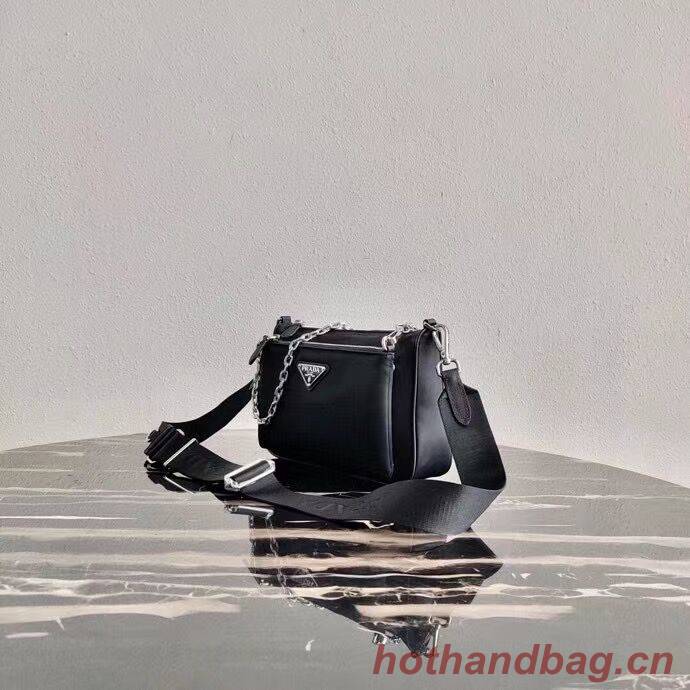 Prada Brushed leather small bag 2BH168 black