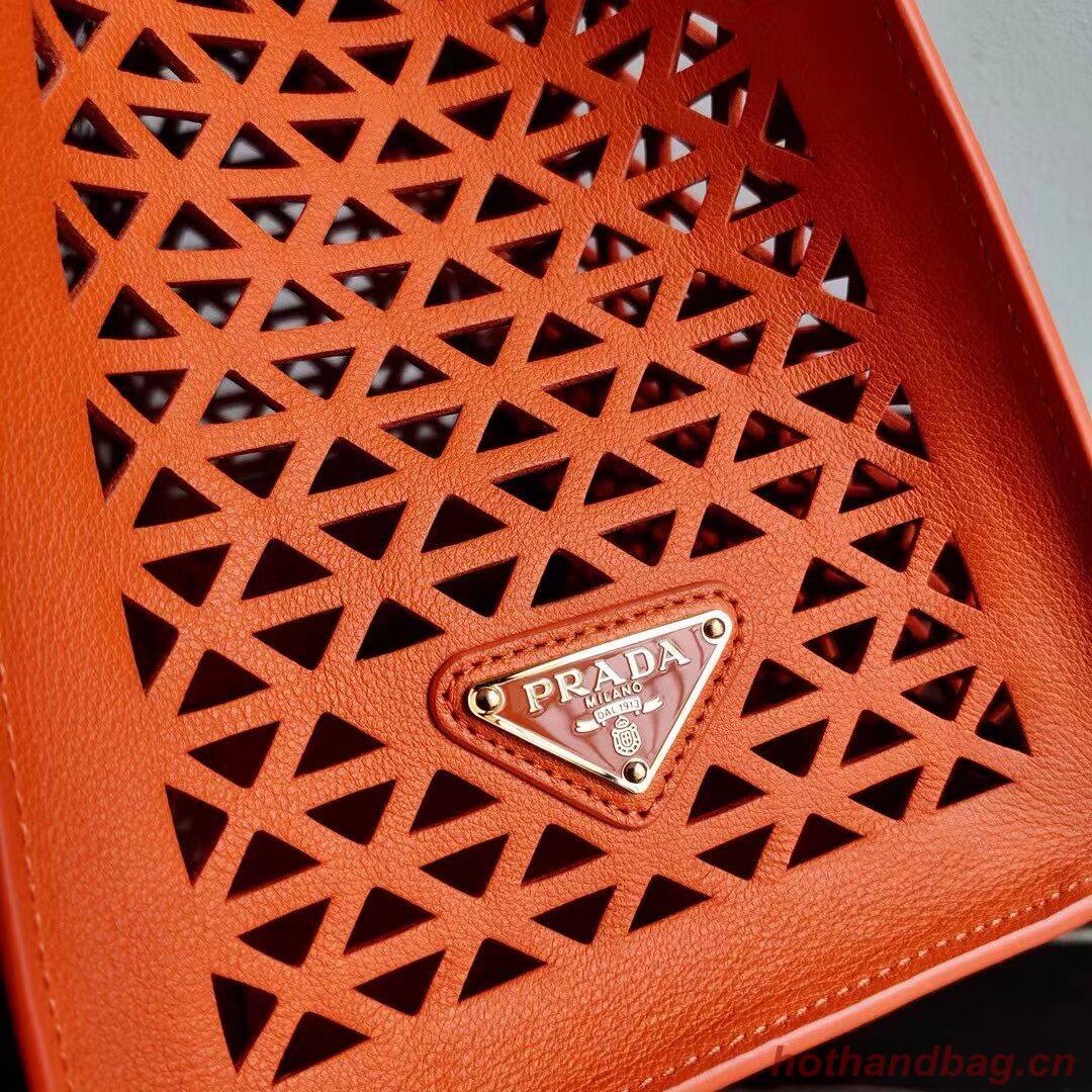 Prada leather tote bag 1AG405 orange