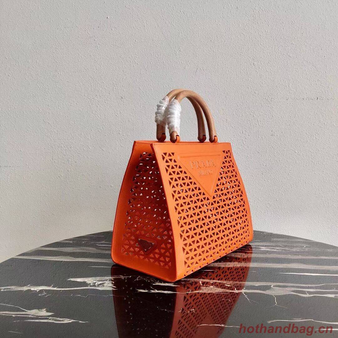 Prada leather tote bag 1AG405 orange