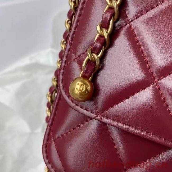 Chanel Flap Shoulder Bag Original leather AS2649 Wine