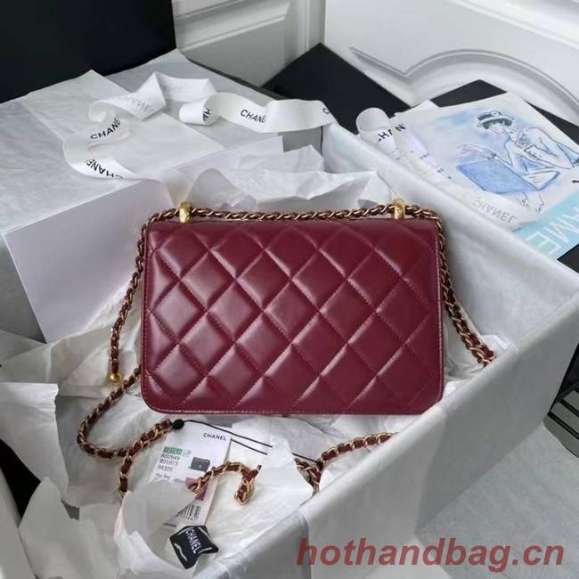 Chanel Flap Shoulder Bag Original leather AS2649 Wine