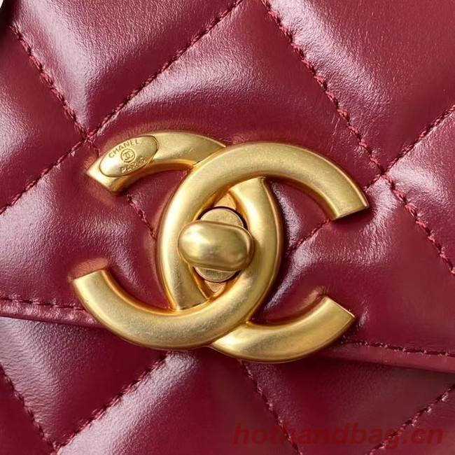 Chanel Flap Shoulder Bag Original leather AS2649 Wine