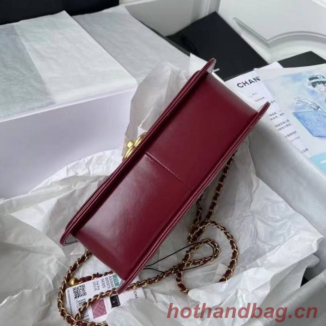 Chanel Flap Shoulder Bag Original leather AS2649 Wine