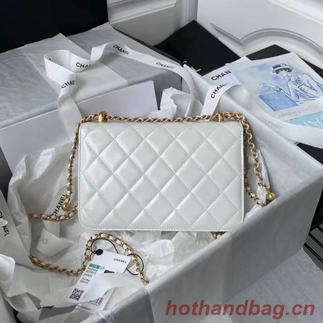 Chanel Flap Shoulder Bag Original leather AS2649 white