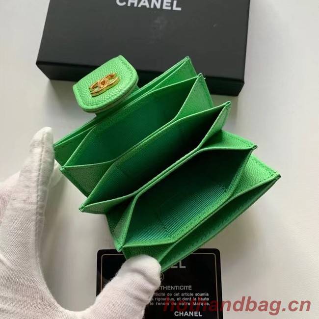 Chanel card holder AP0342 green