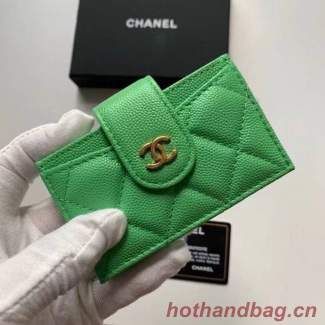 Chanel card holder AP0342 green