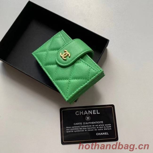 Chanel card holder AP0342 green